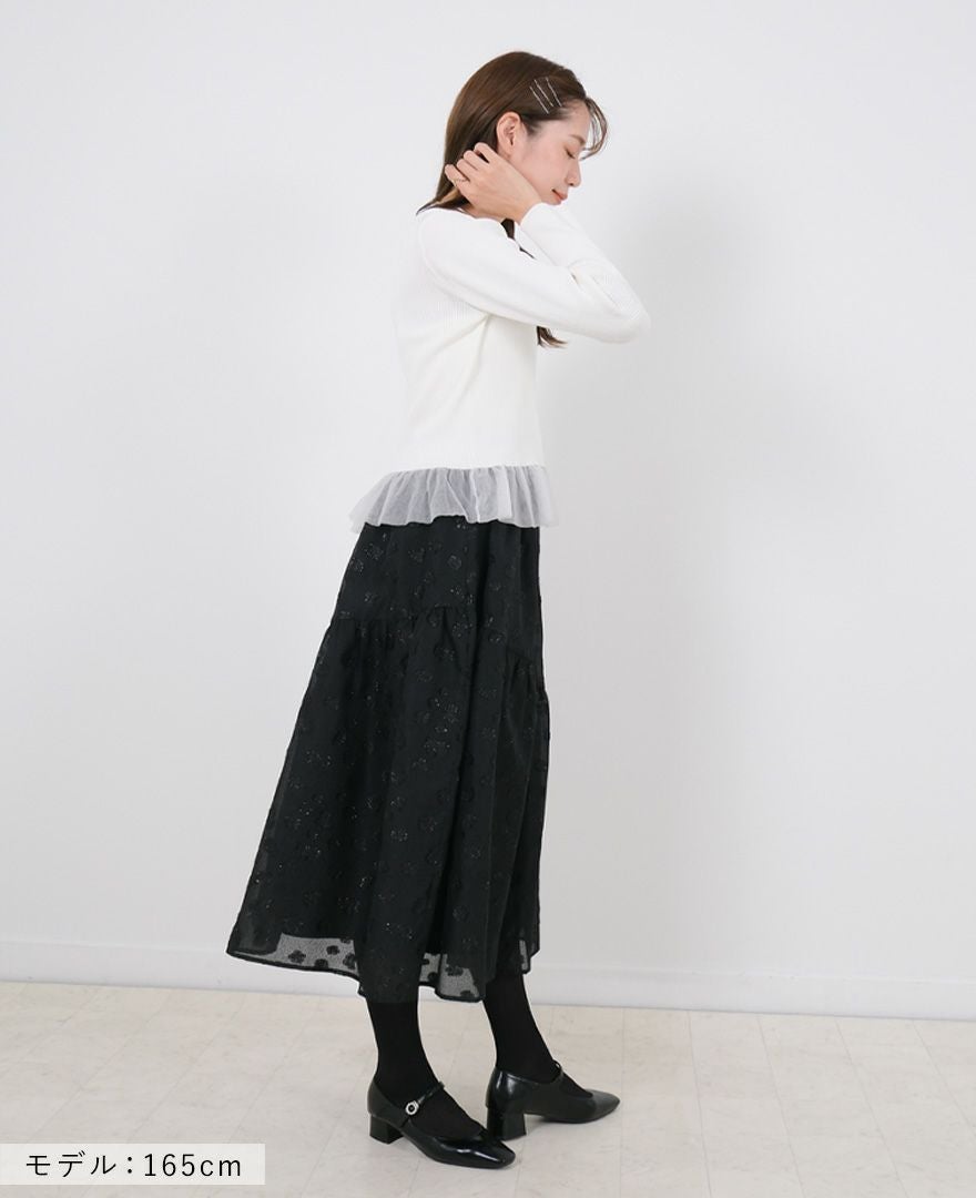 TRECODE（トレコード）の裾チュールリブニットの詳細