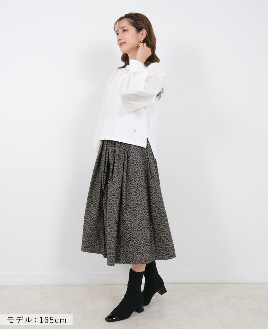 すのーぼーるさま　トレコード　神戸山の手　レオパード柄ロングスカート 神戸・山の手レオパードスカート グレー / TRECODE公式通販 「大人