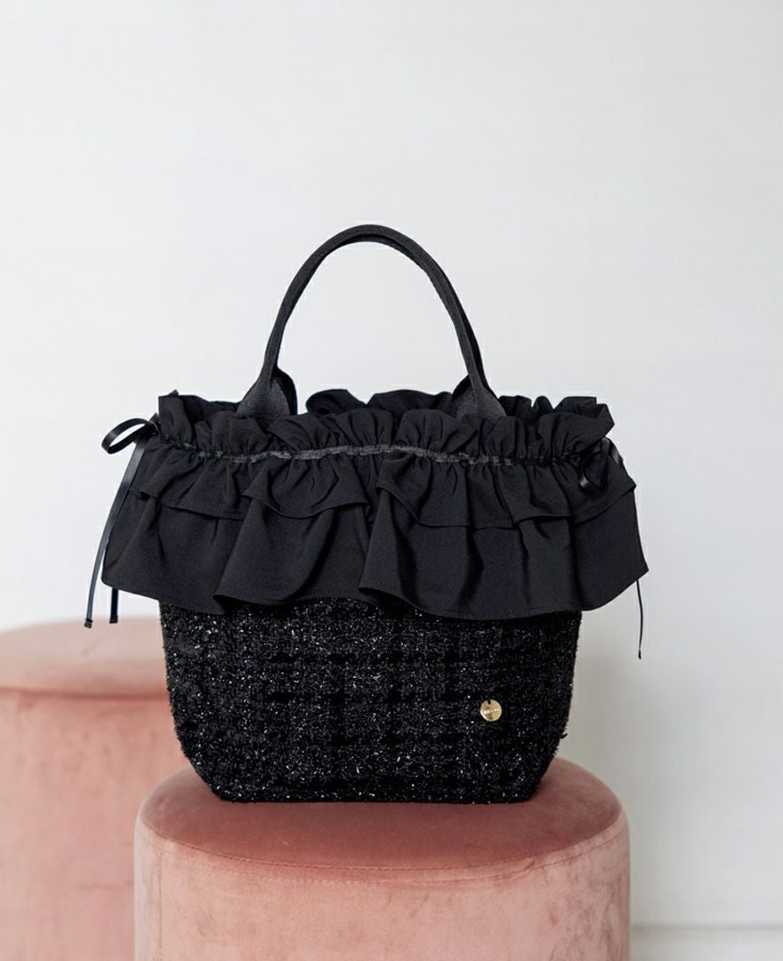 蓋付きフリルバッグ3点 リクエスト品 TRECODE マイフリルバッグ BLACK / TRECODE公式通販 「大人可愛いラク
