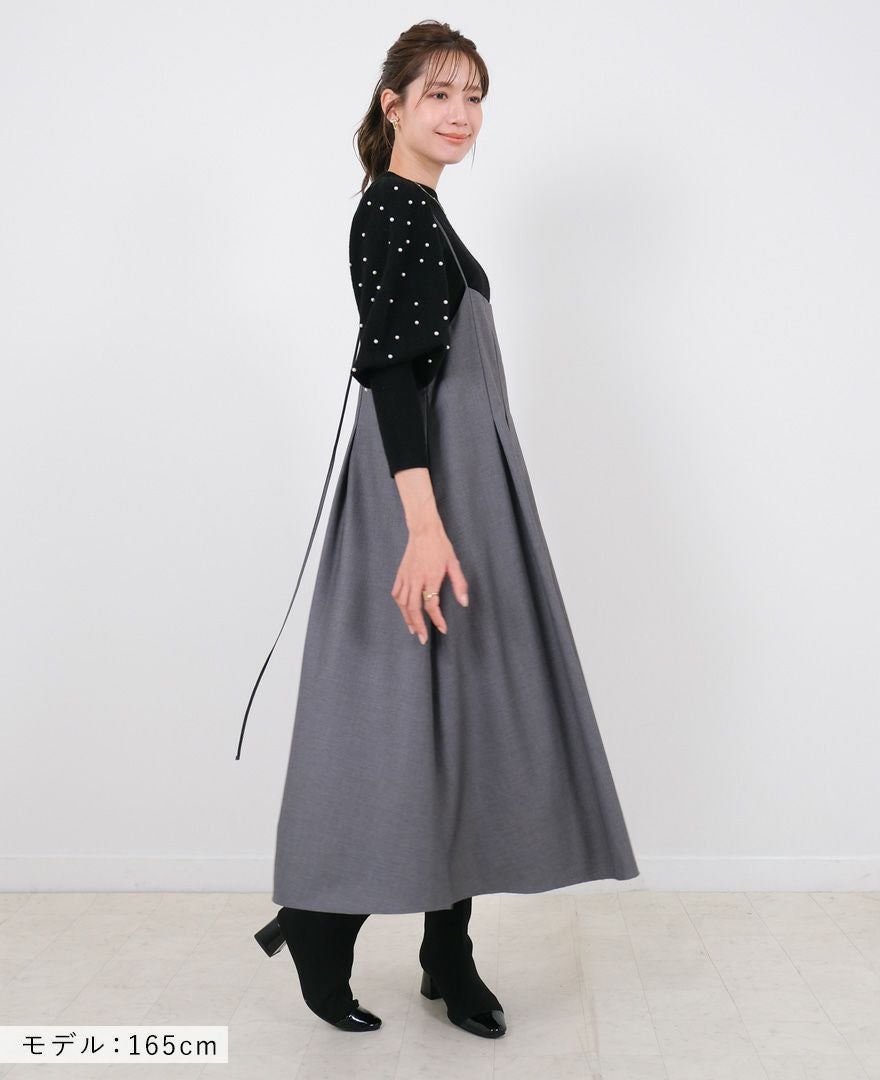 d.i.a キャミワンピース グレーと黒のコンビネーション キャミワンピース / TRECODE公式通販 「大人可愛いラクちん着映え服
