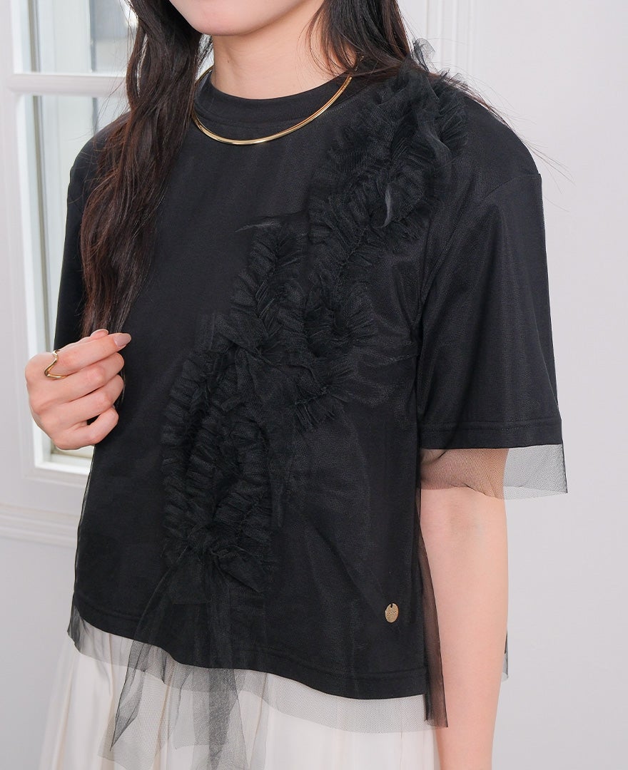 commedegarcons チュール付Tシャツ　S 美品 デザインチュールTシャツ / TRECODE公式通販 「大人可愛いラクちん