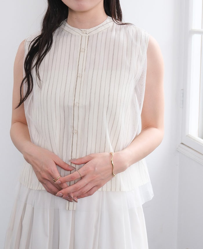 TRECODE（トレコード）のストライプノースリーブシャツの詳細