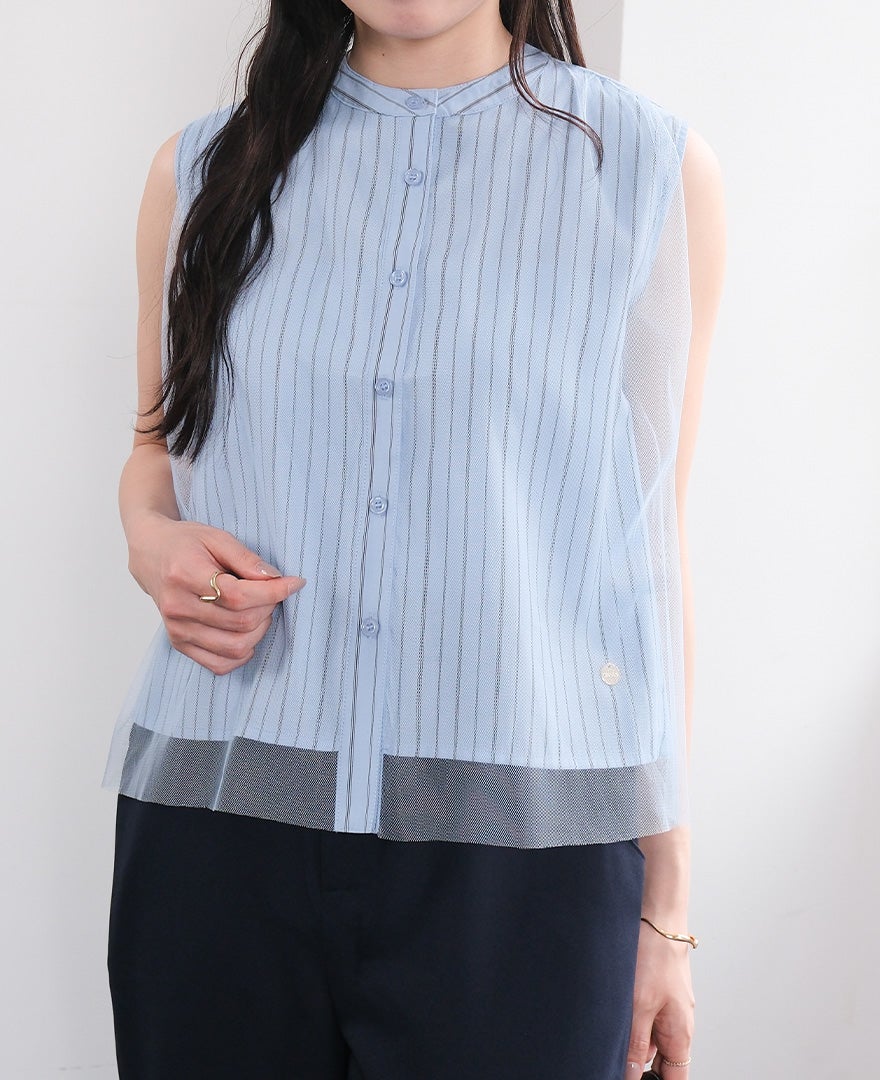 TRECODE（トレコード）のストライプノースリーブシャツの詳細