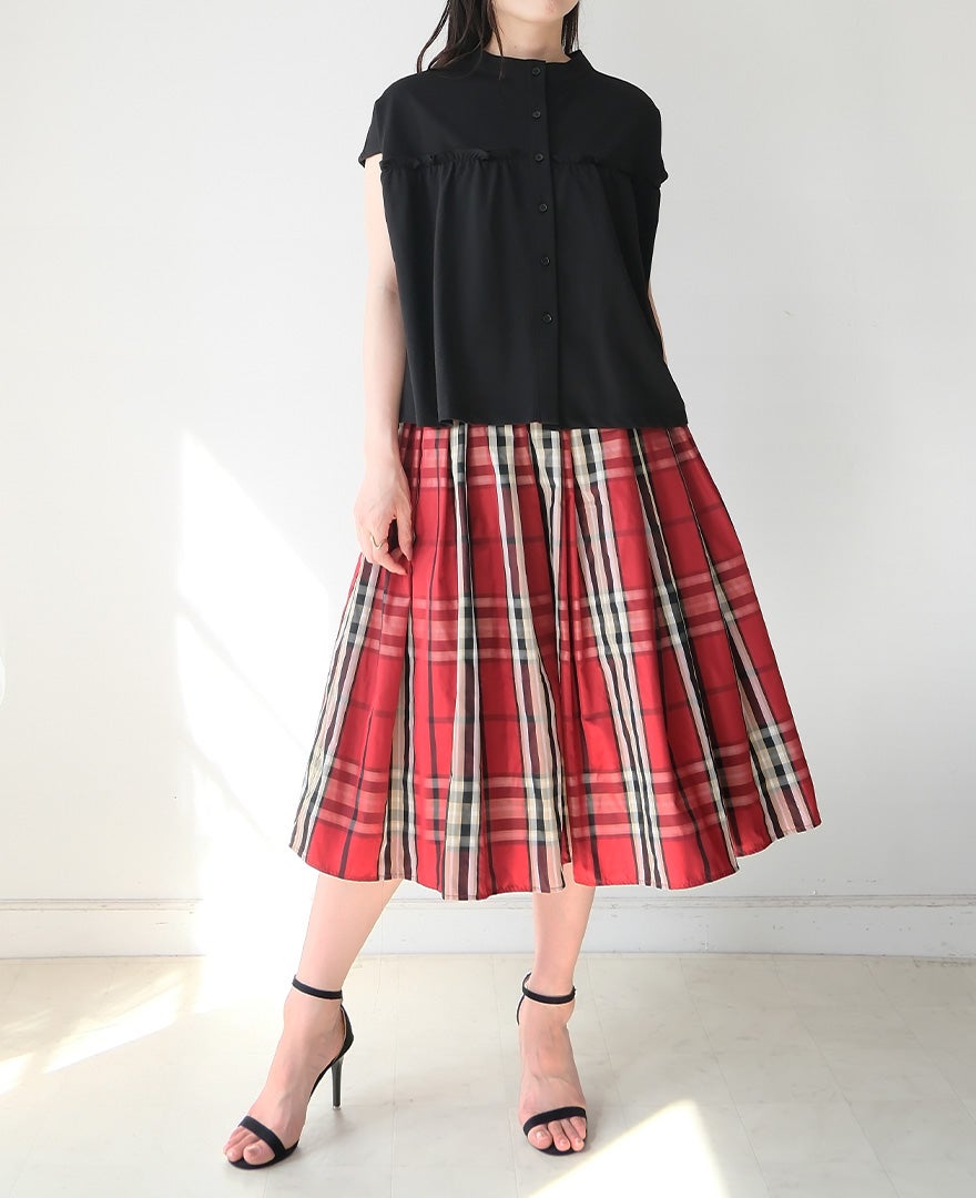 WEB先行販売》神戸・山の手フランボワーズチェックスカート / TRECODE