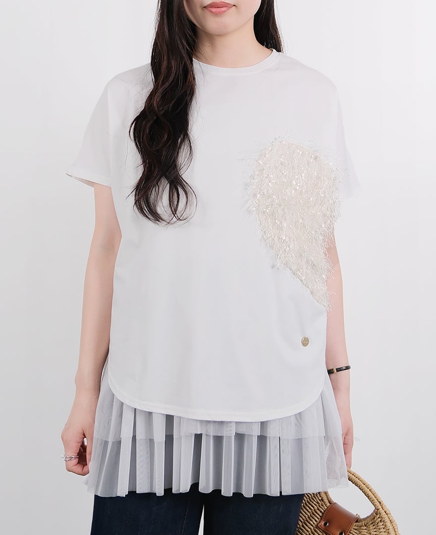 TRECODE（トレコード）のハートフリンジデザインＴシャツの詳細