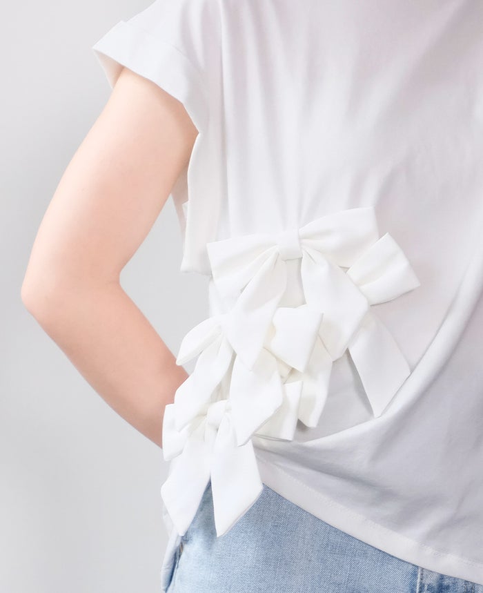 TRECODE（トレコード）のアシメリボンTシャツの詳細