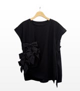 TRECODE（トレコード）のアシメリボンTシャツの詳細